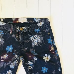 Current Elliot floral black denim. New.